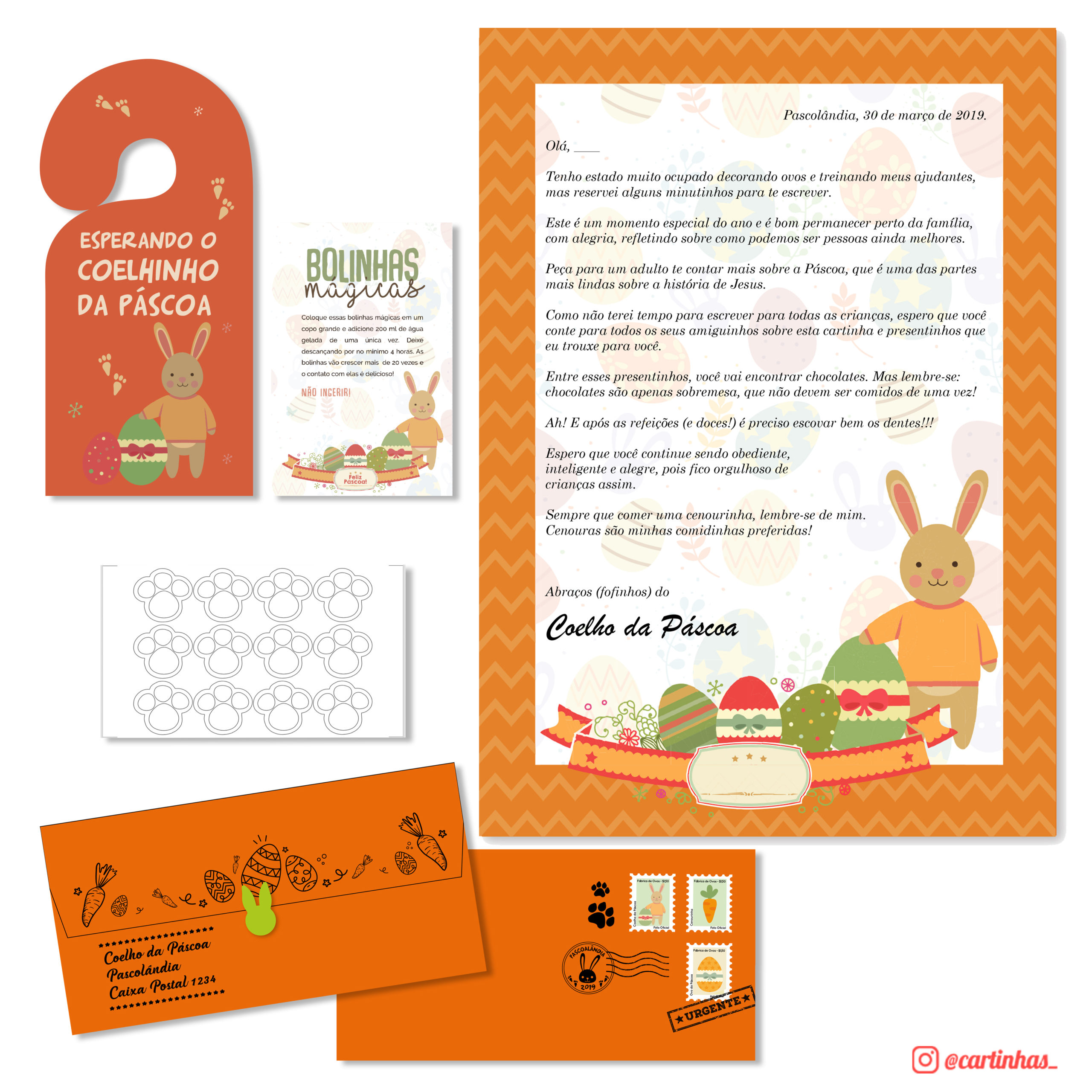 Carta do Coelho da Páscoa com BRINDES GRÁTIS